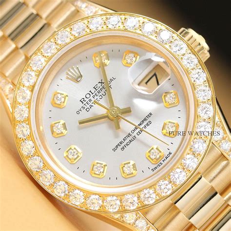 rolex ladies watches with diamonds|ladies diamond Rolex watch price.